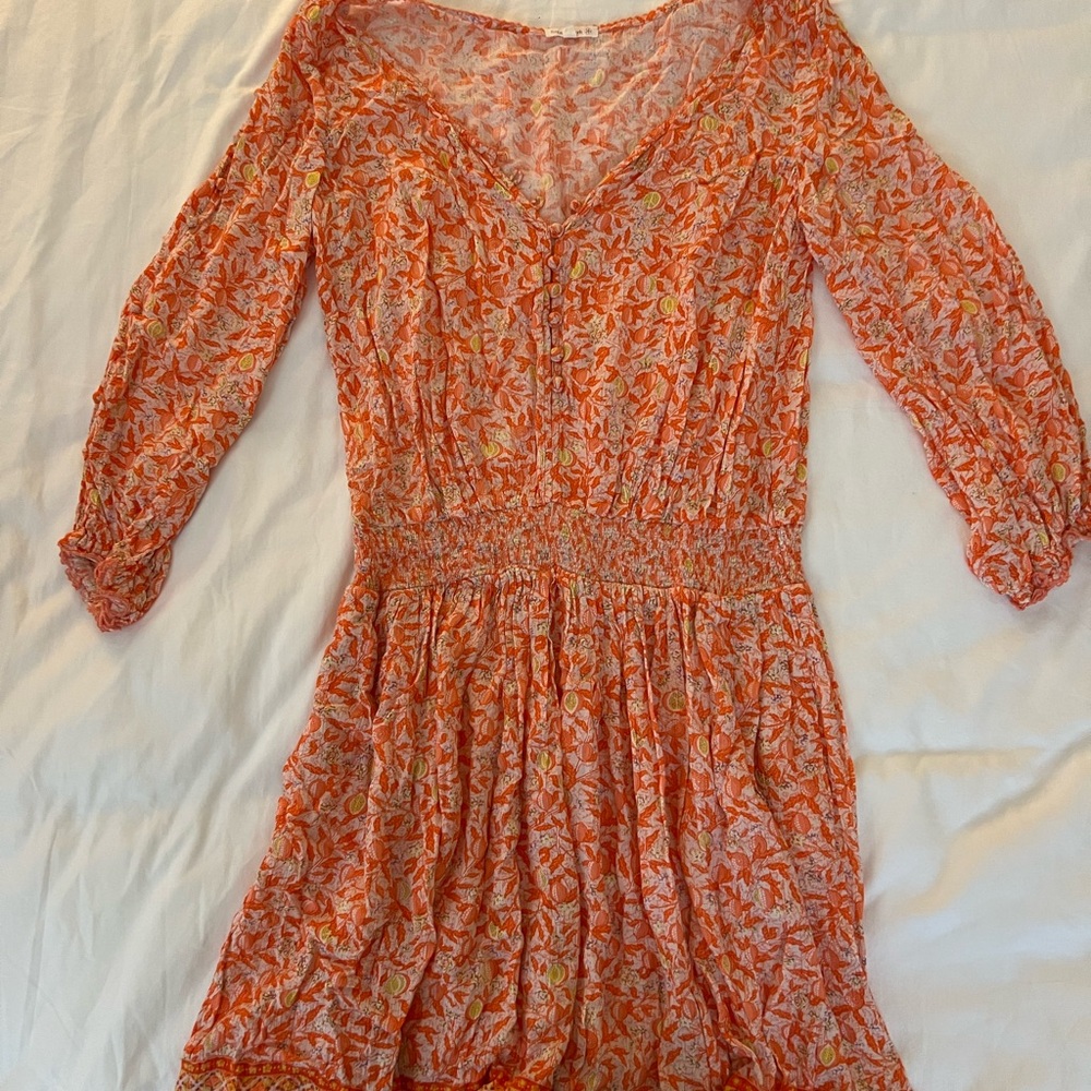 Floral Orange Dress